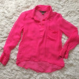 Sheer Neon Pink Blouse